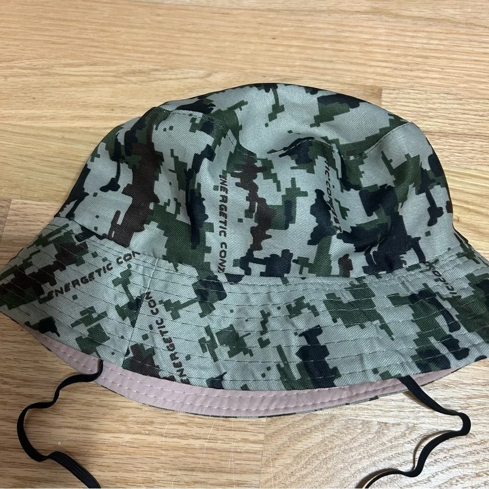 Energetic Contest Military Camouflage Kids Sun Bucket Hat Green